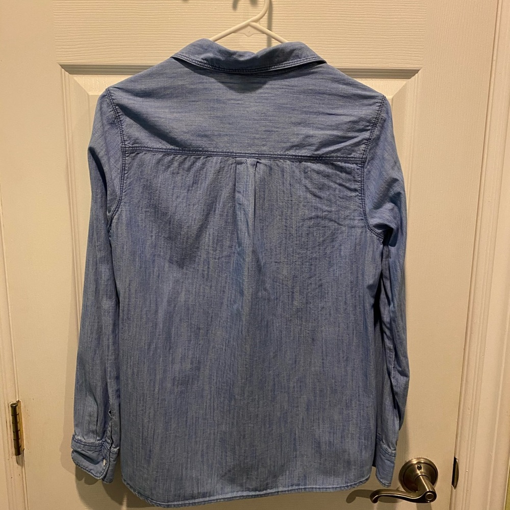 Denim blue button up